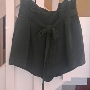 L Agence Gree Silk Paperbag style shorts front zip&pockets Sz4 EUC